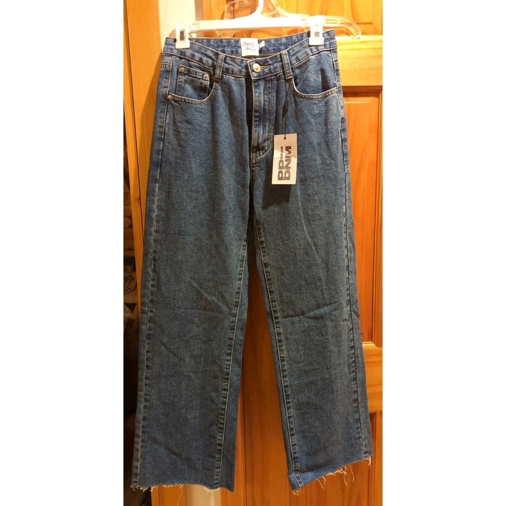 New Princess Polly Boundless Denim Cut Raw Hem Blue Jeans Women's Size 2 Classic